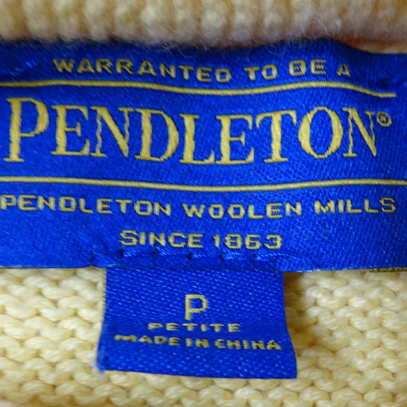 Pendleton Yellow Cotton Sweater Size Petite P - Picture 3 of 5